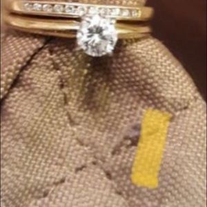 18 karat engagement ring and band